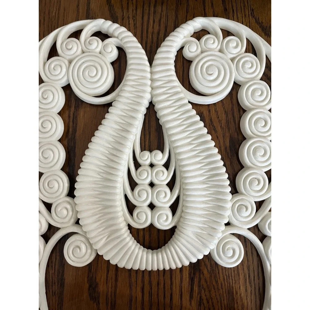 Vintage Homco Burwood Art Deco Wall-Hanging Pocket Planter Faux Wicker #2298